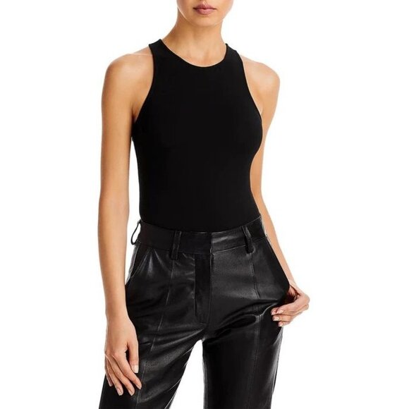 Aqua Racerback Knit‎ Bodysuit Black Med - Picture 1 of 6
